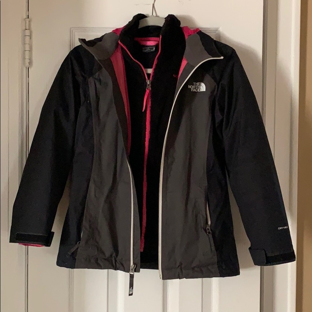Girls North Face 3-season jacket. Size M (10-12)